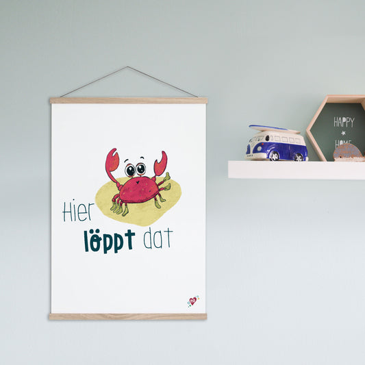 Kinderzimmer Poster hier löppt dat