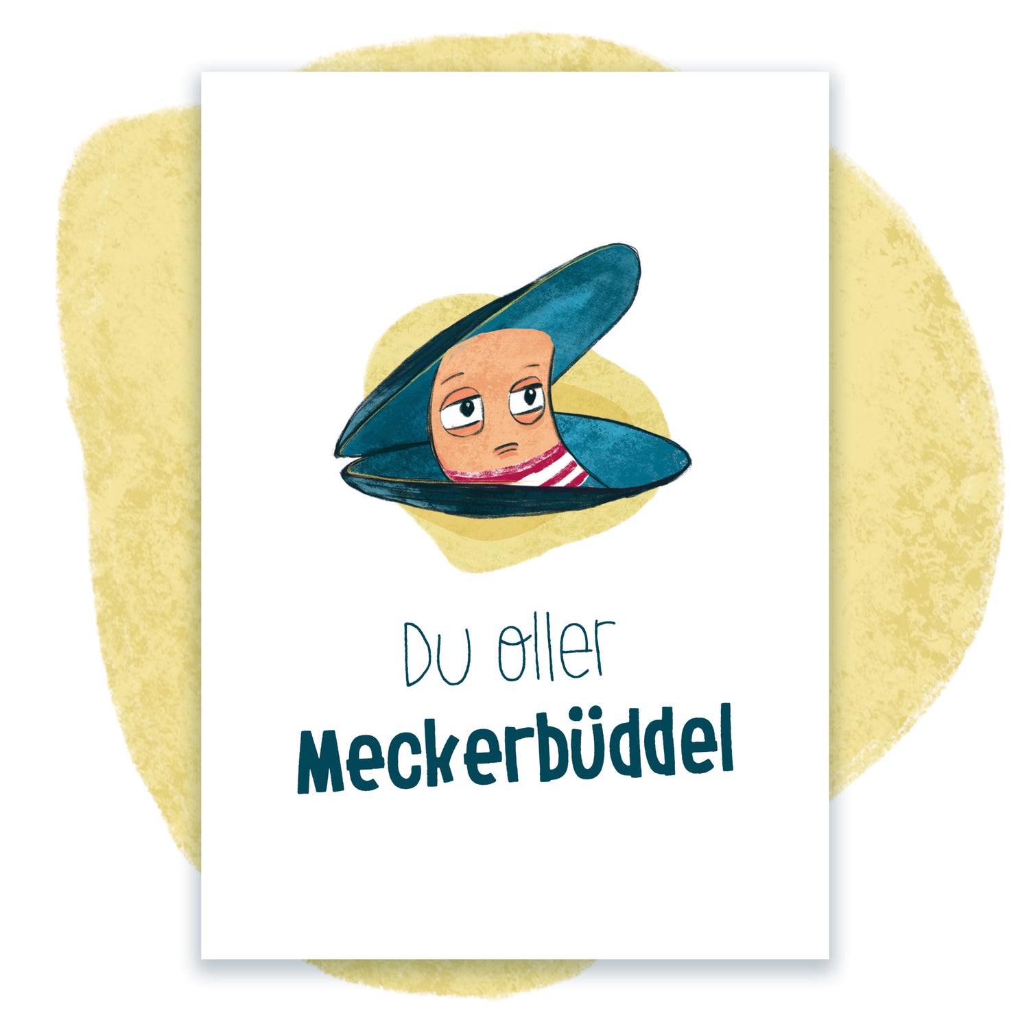 Postkarte Miesmuschel echt norddeutsch